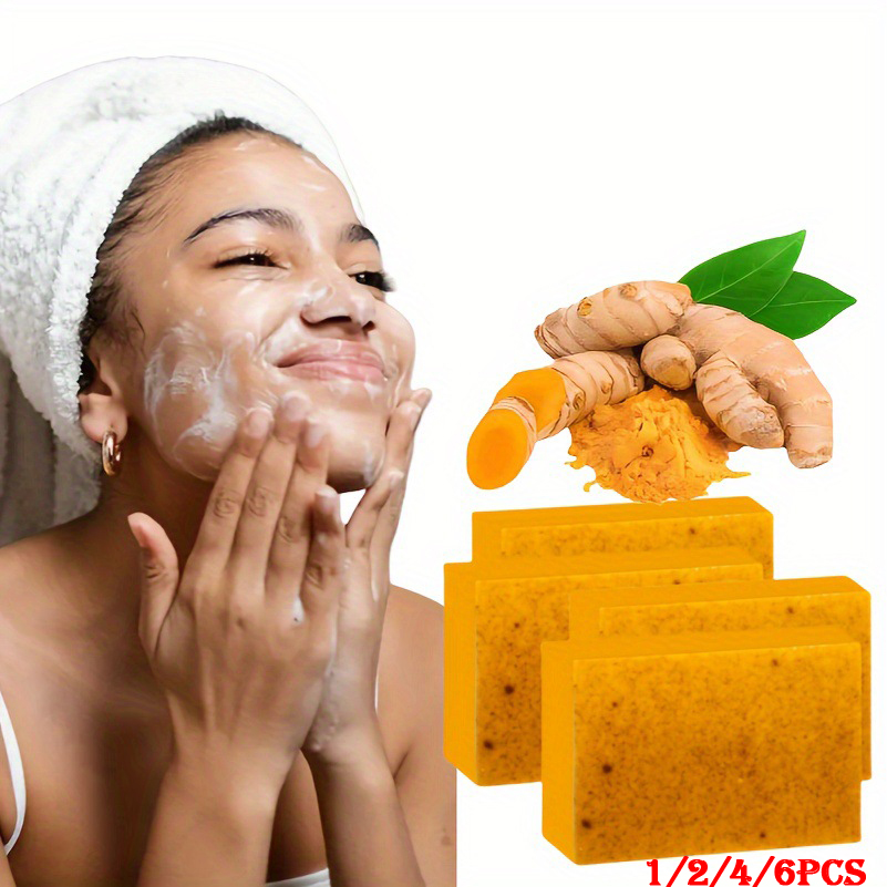 Soap Making Unit - 1/2/4/6Pcs Turmeric Kojic Acid Handmade Soap