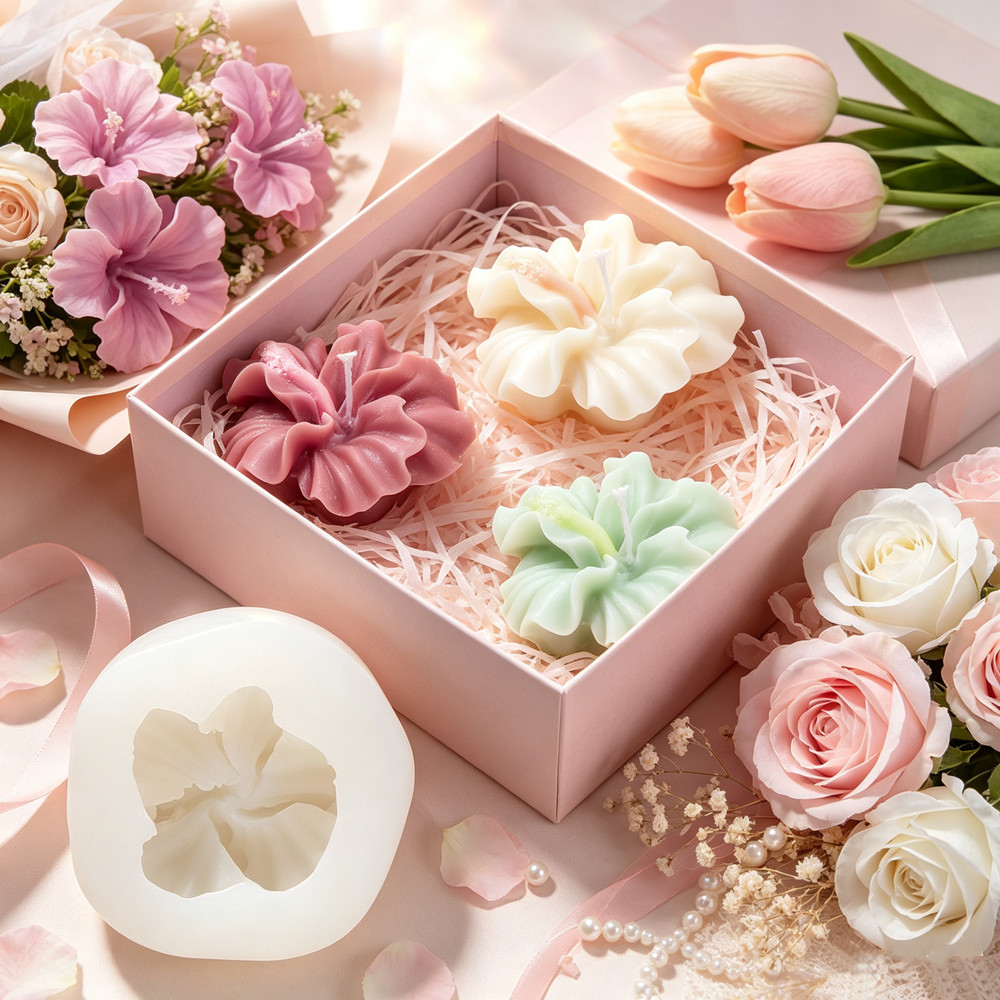 2pcs Hibiscus Flower Candle Mo - Soap Making Kit Amazon ulasan dan harga